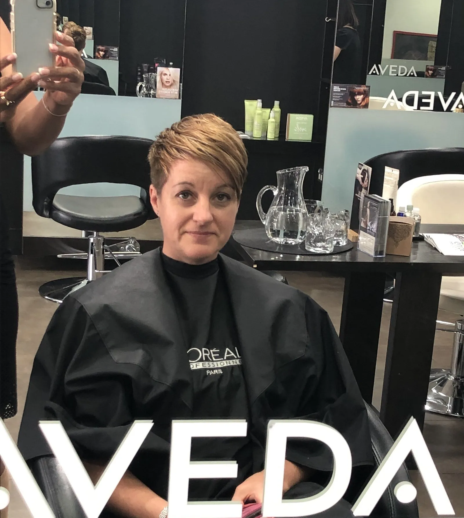 Blonde foils on short pixie at DC Hair Lounge Baulkham Hills