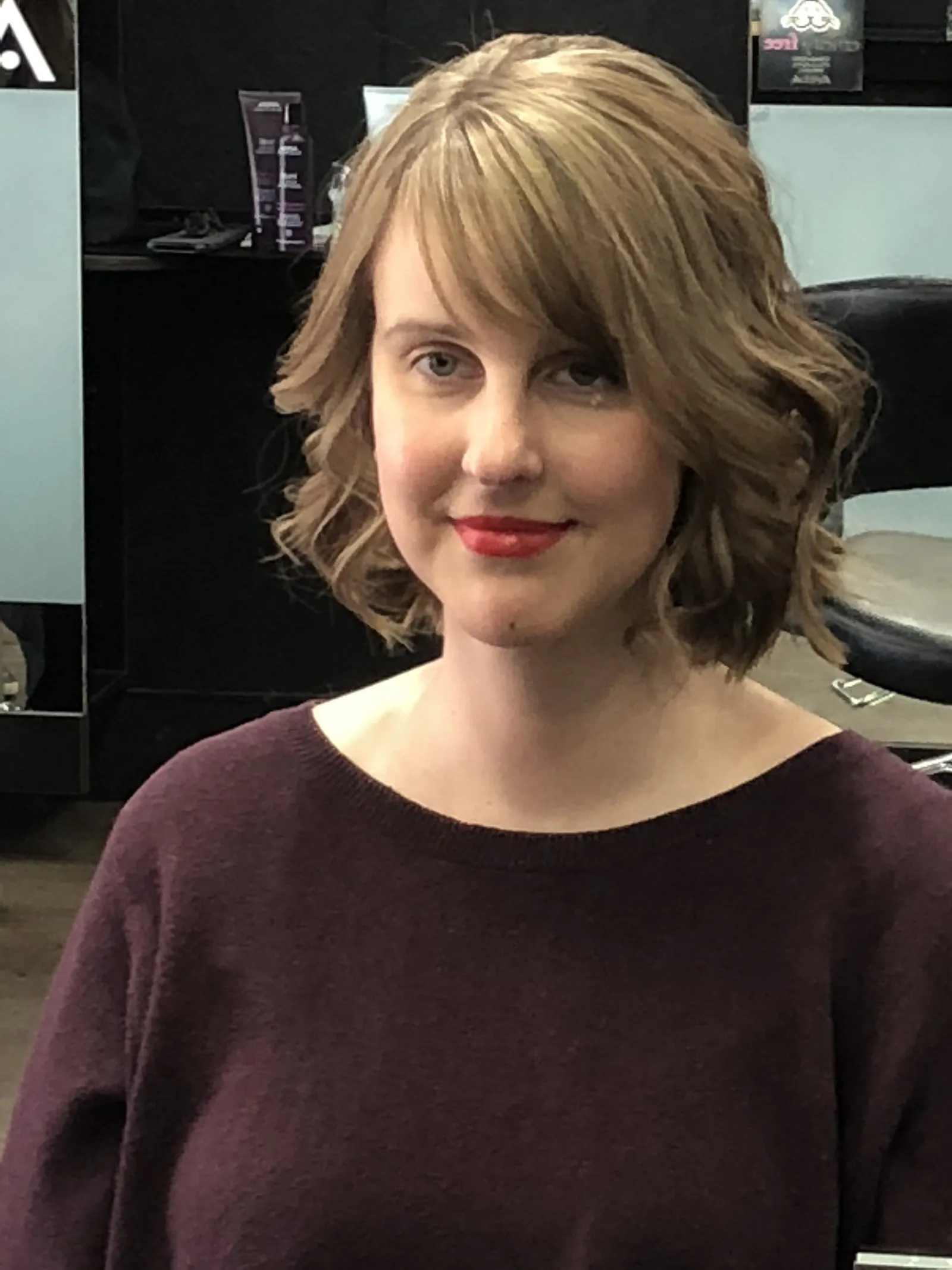 Sandy brunette foils wavy bob result at DC Hair Lounge Baulkham Hills